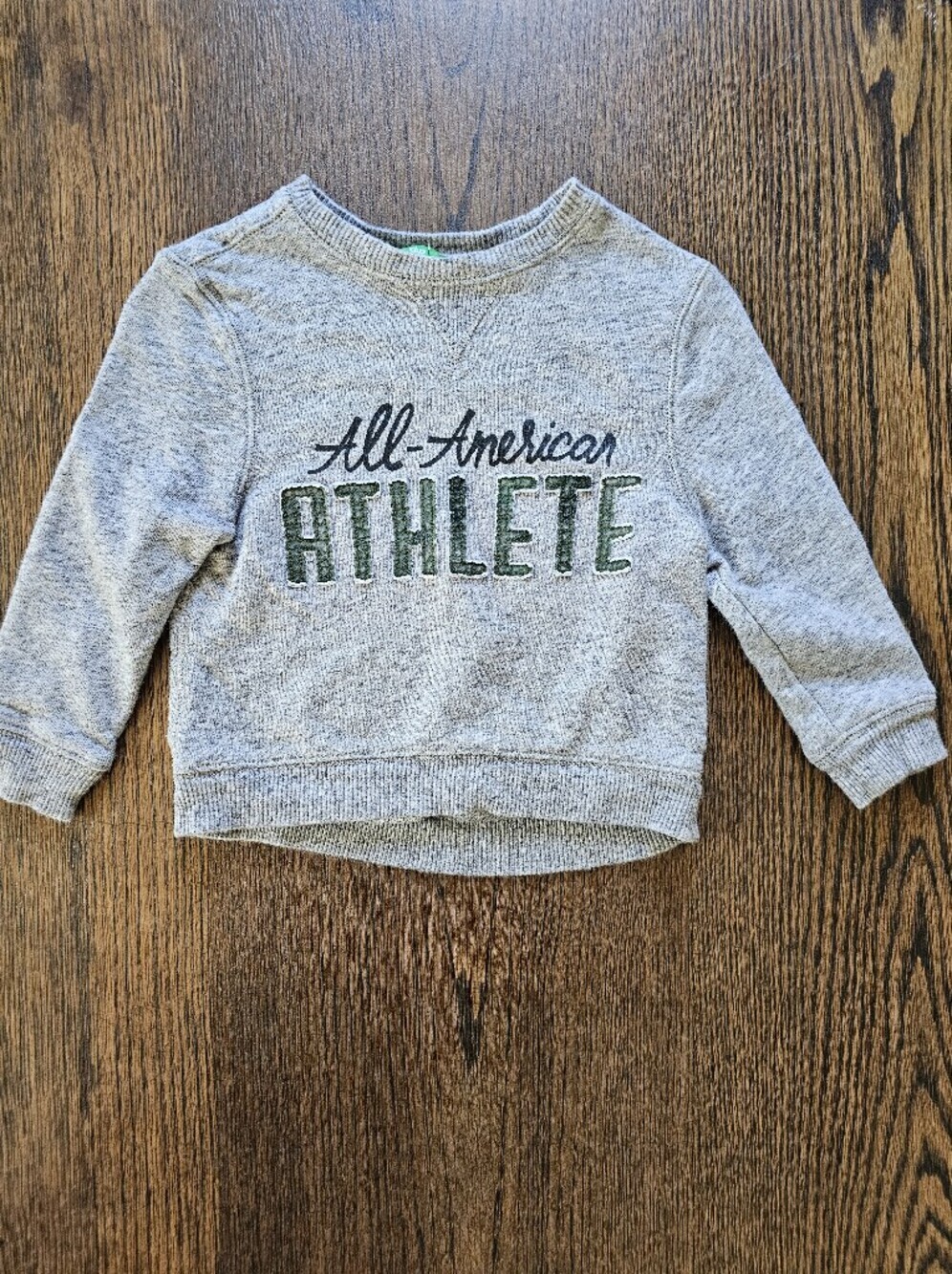 Dip Gray Sweatshirt with All American Athlete Lettering Size 2T